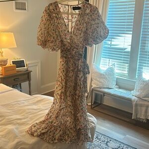 MINKPINK Kacey Puff Sleeve Midi Dress